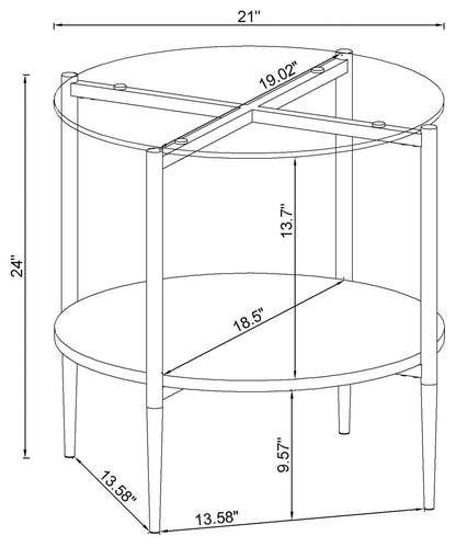 Cadee Round Glass Top End Table Clear/Chrome - 723277 - Bien Home Furniture &amp; Electronics