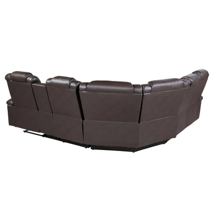 Caelan Dark Brown LED Power Reclining Sectional - 9366DB*SC - Bien Home Furniture &amp; Electronics