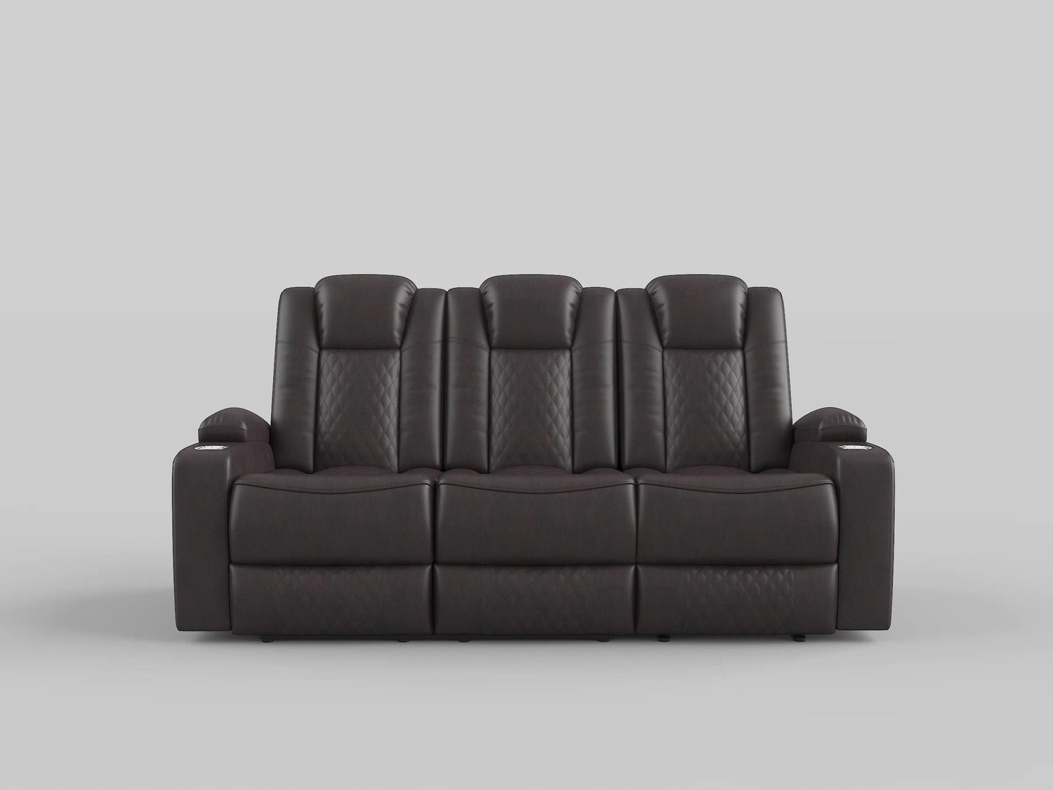 Caelan Dark Brown Power Double Reclining Sofa - 9366DB-3PWH - Bien Home Furniture &amp; Electronics