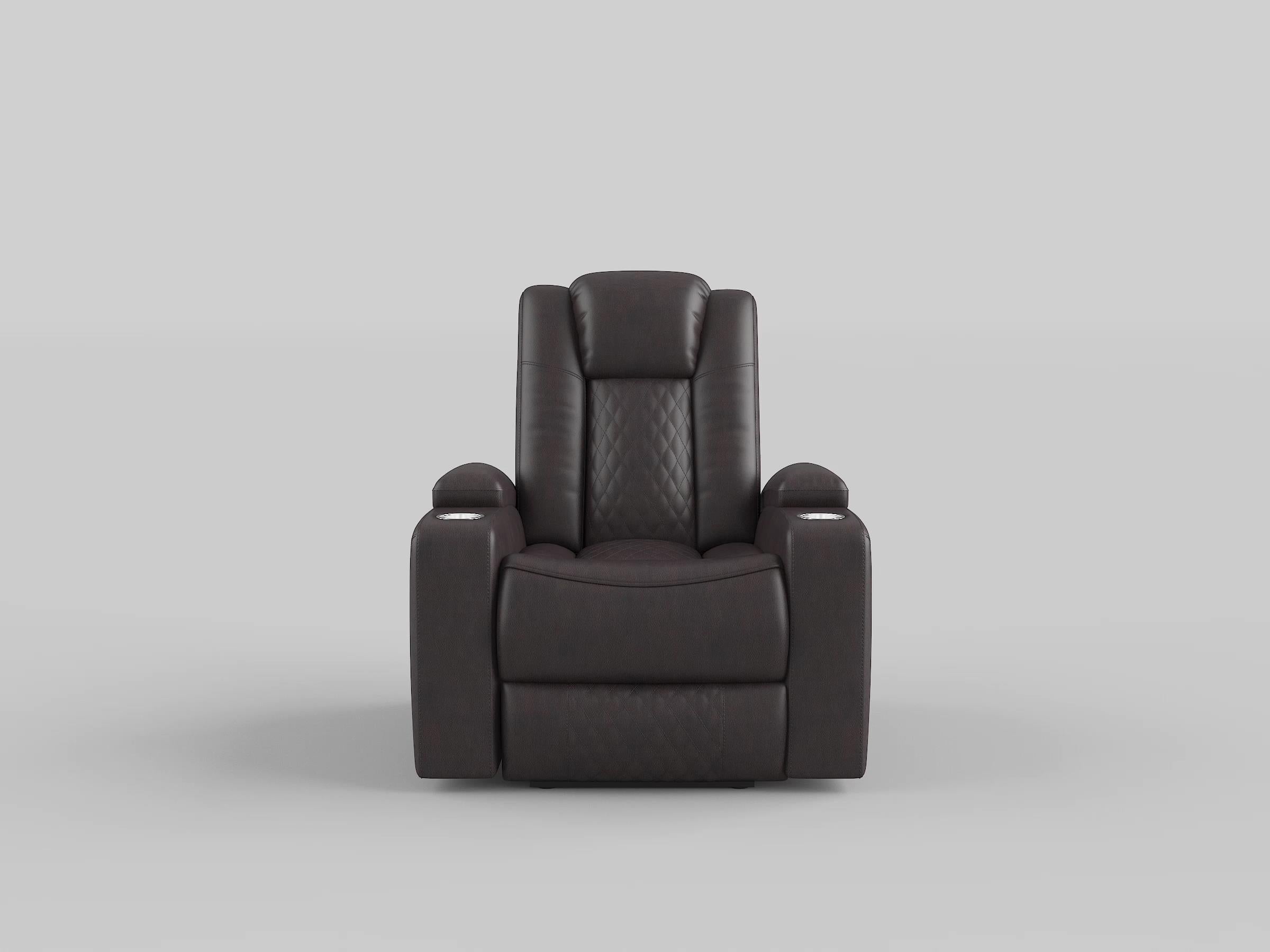 Caelan Dark Brown Power Reclining Chair - 9366DB-1PWH - Bien Home Furniture &amp; Electronics