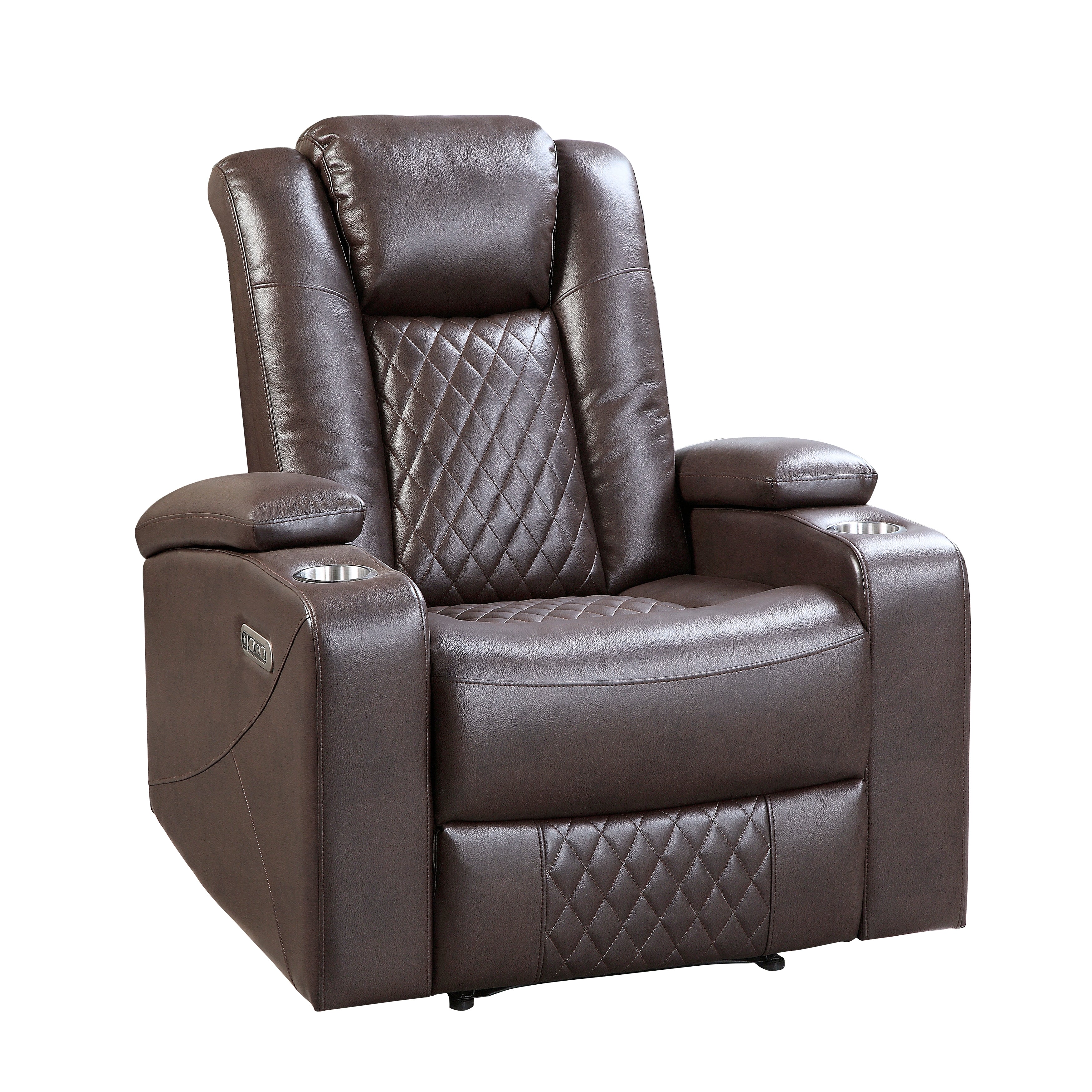 Caelan Dark Brown Power Reclining Chair - 9366DB-1PWH - Bien Home Furniture &amp; Electronics