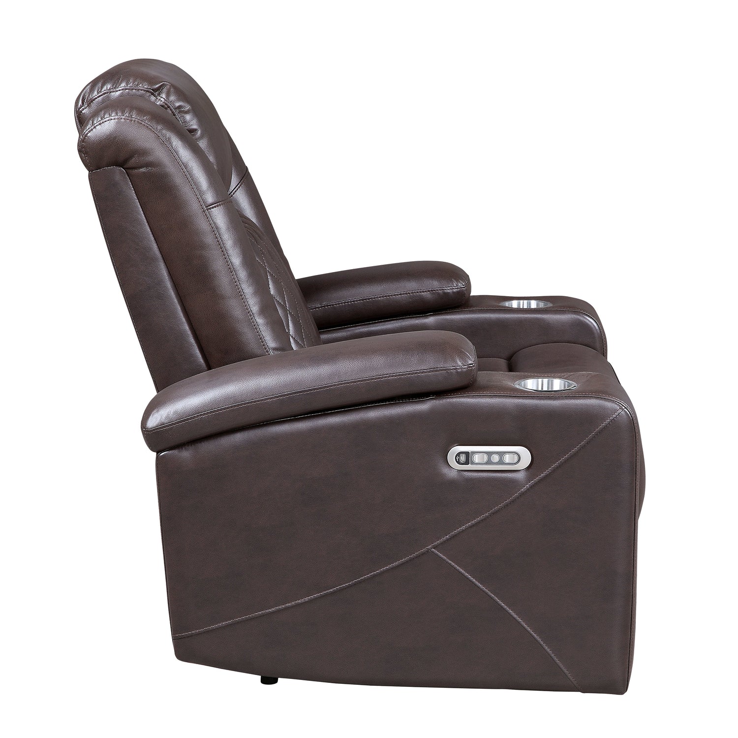 Caelan Dark Brown Power Reclining Chair - 9366DB-1PWH - Bien Home Furniture &amp; Electronics