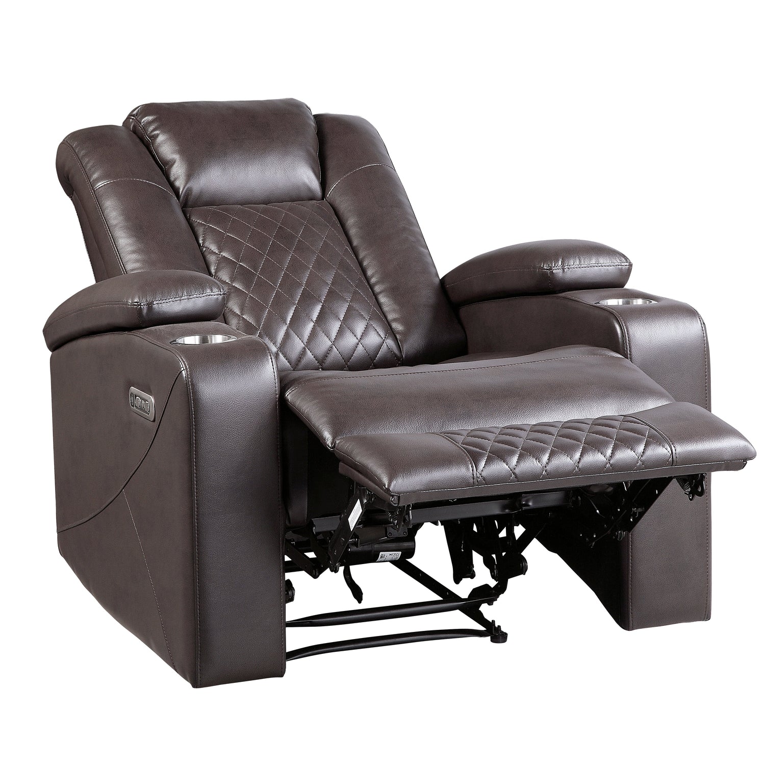 Caelan Dark Brown Power Reclining Chair - 9366DB-1PWH - Bien Home Furniture &amp; Electronics