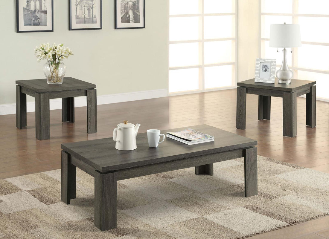 Cain 3-Piece Occasional Table Set Weathered Gray - 701686 - Bien Home Furniture &amp; Electronics