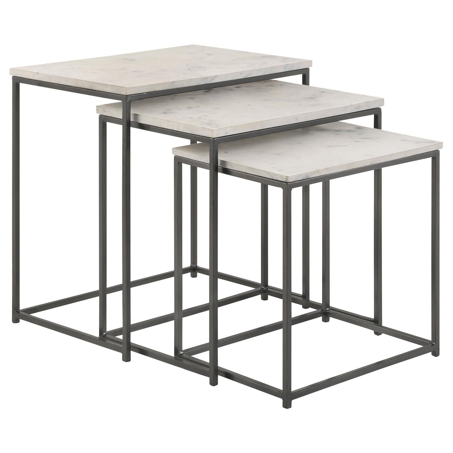 Caine 3-Piece Nesting Table with Marble Top - 936016 - Bien Home Furniture &amp; Electronics