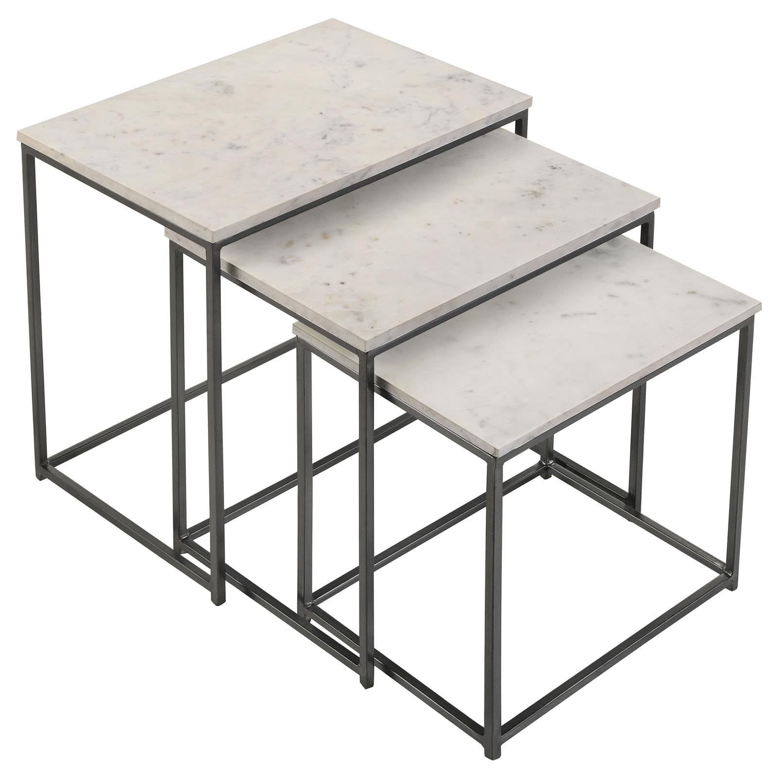 Caine 3-Piece Nesting Table with Marble Top - 936016 - Bien Home Furniture &amp; Electronics