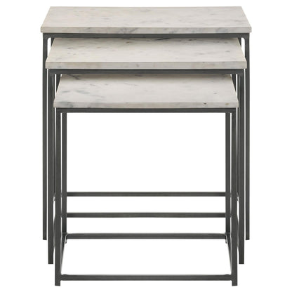 Caine 3-Piece Nesting Table with Marble Top - 936016 - Bien Home Furniture &amp; Electronics