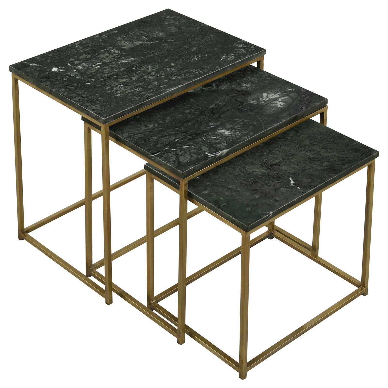 Caine 3-Piece Nesting Table with Marble Top - 936017 - Bien Home Furniture &amp; Electronics