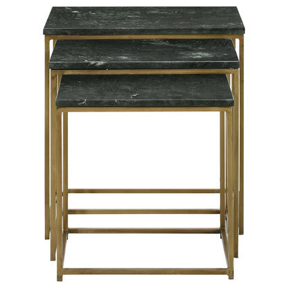 Caine 3-Piece Nesting Table with Marble Top - 936017 - Bien Home Furniture &amp; Electronics