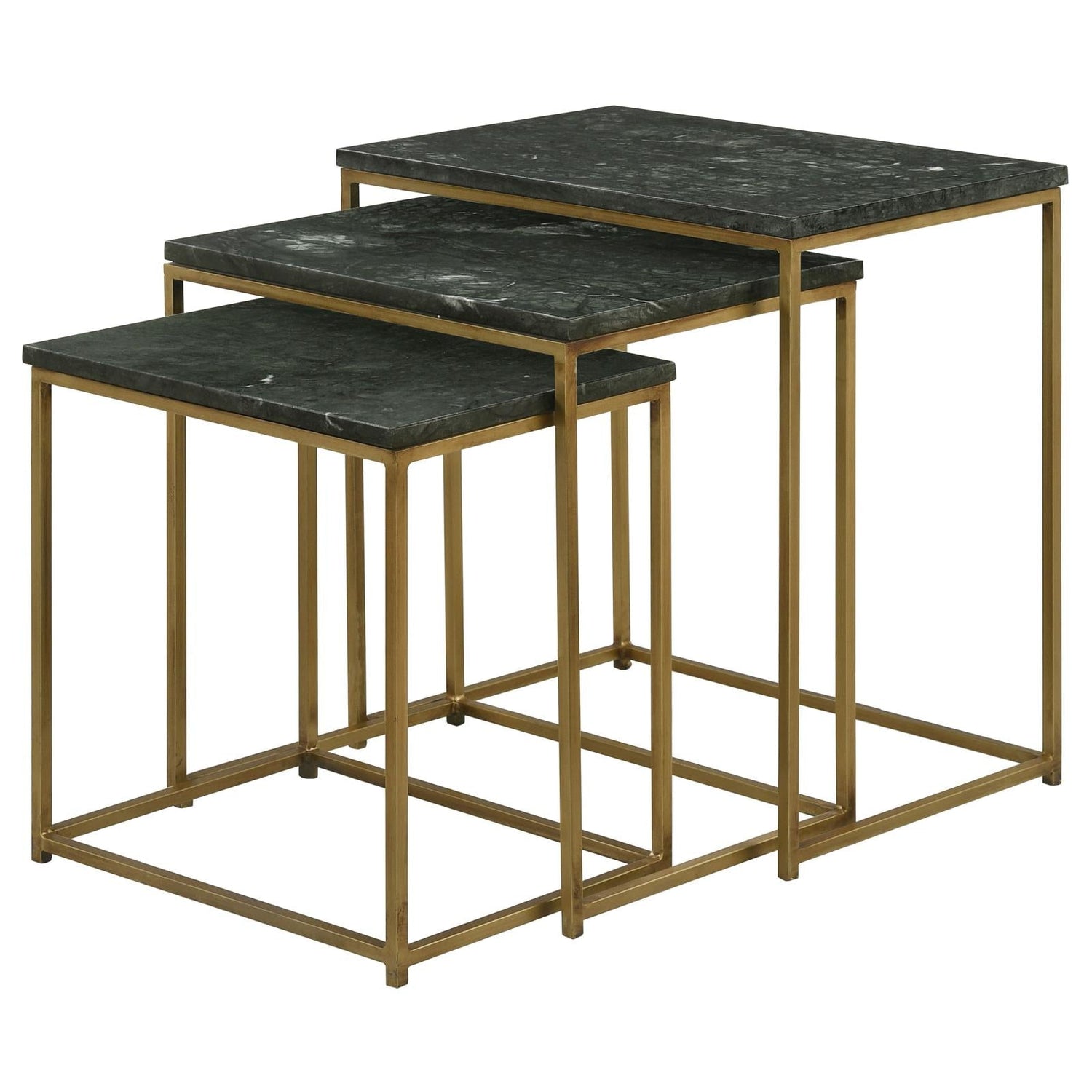 Caine 3-Piece Nesting Table with Marble Top - 936017 - Bien Home Furniture &amp; Electronics