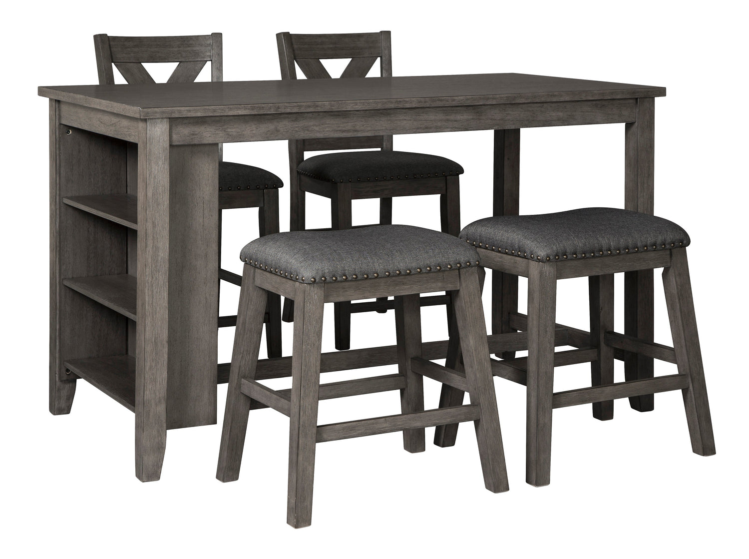 Caitbrook Gray 5-Piece Counter Height Set - SET | D388-13 | D388-124(2) - Bien Home Furniture &amp; Electronics