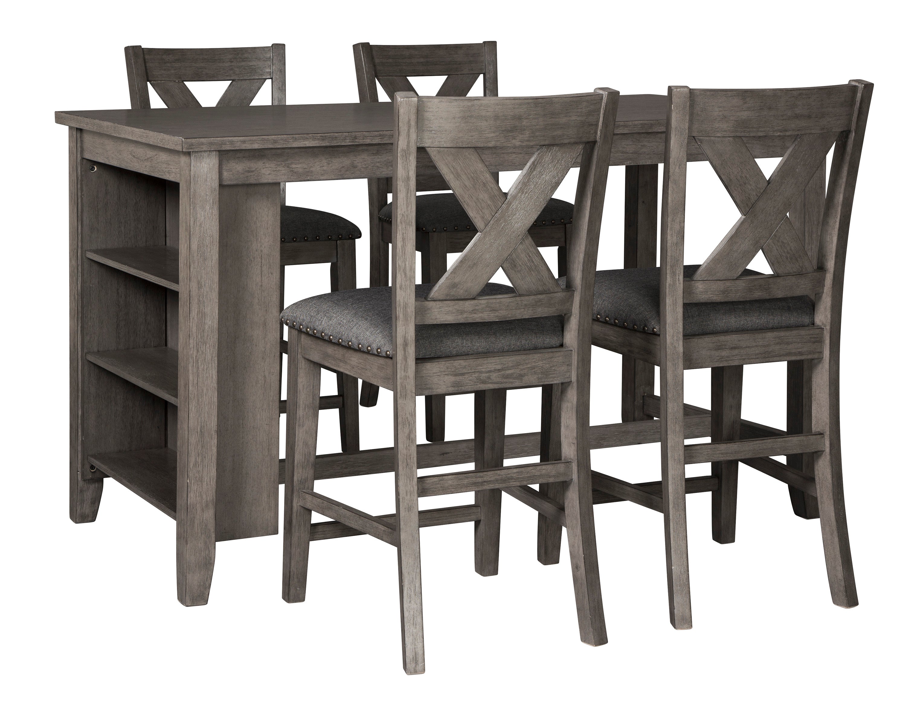 Caitbrook Gray 5-Piece Counter Height Set - SET | D388-13 | D388-124(2) - Bien Home Furniture &amp; Electronics