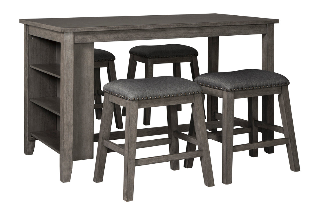 Caitbrook Gray 5-Piece Counter Height Set w/ Stools - SET | D388-13 | D388-024(2) - Bien Home Furniture &amp; Electronics