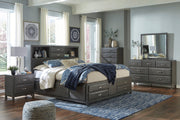 Caitbrook Gray Bookcase Storage Platform Bedroom Set - SET | B476-64 | B476-65 | B476-98 | B476-92 | B476-46 - Bien Home Furniture & Electronics