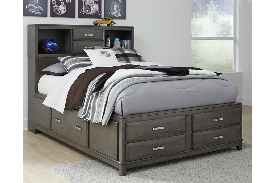 Caitbrook Gray Full Storage Bed with 7 Drawers - SET | B476-74 | B476-77 | B476-88 - Bien Home Furniture &amp; Electronics