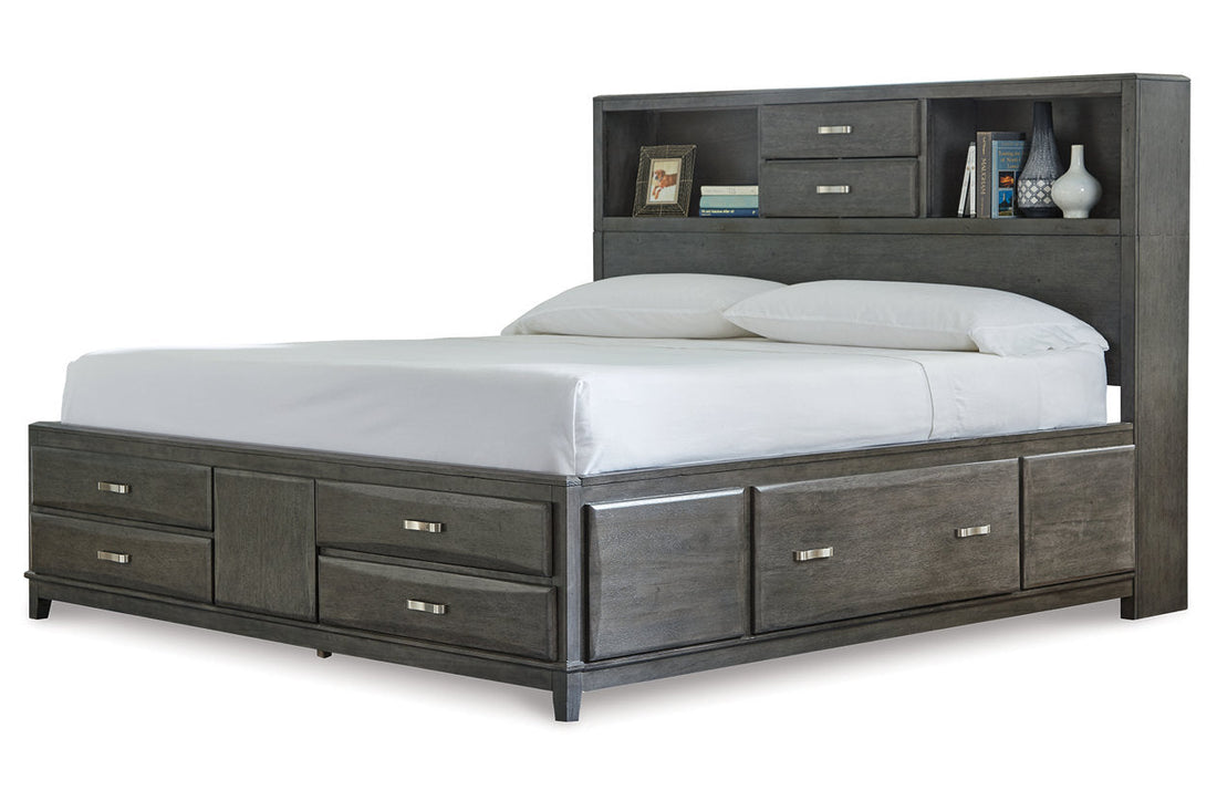 Caitbrook Gray King Storage Bed with 8 Drawers - SET | B476-66 | B476-69 | B476-99 - Bien Home Furniture &amp; Electronics