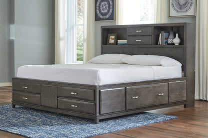 Caitbrook Gray Queen Storage Bed with 8 Drawers - SET | B476-64 | B476-65 | B476-98 - Bien Home Furniture &amp; Electronics