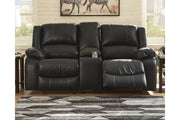 Calderwell Black Reclining Loveseat with Console - 7710194 - Bien Home Furniture & Electronics
