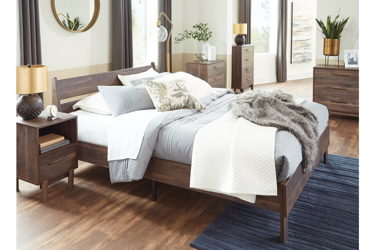 Calverson Mocha Full Panel Platform Bed - SET | EB3660-112 | EB3660-156 - Bien Home Furniture &amp; Electronics