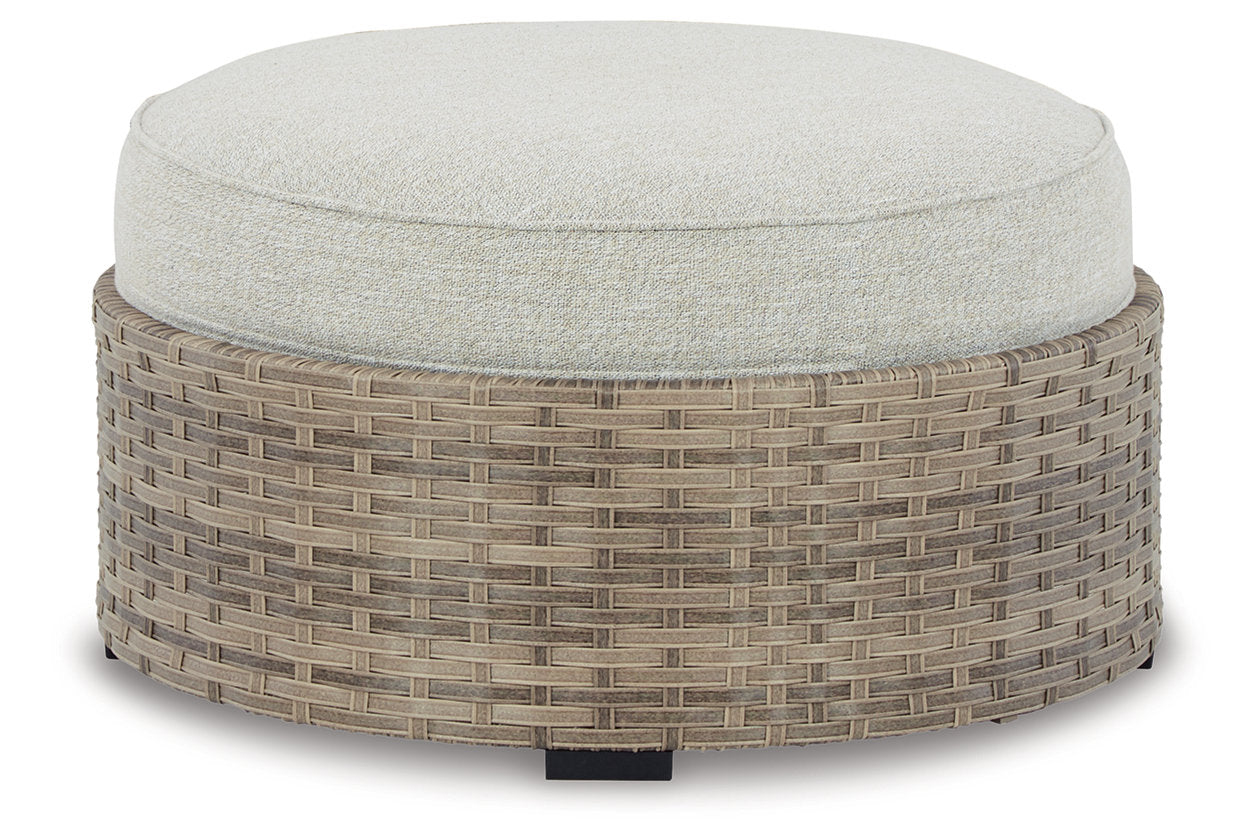 Calworth Beige Outdoor Ottoman with Cushion - P458-814 - Bien Home Furniture &amp; Electronics