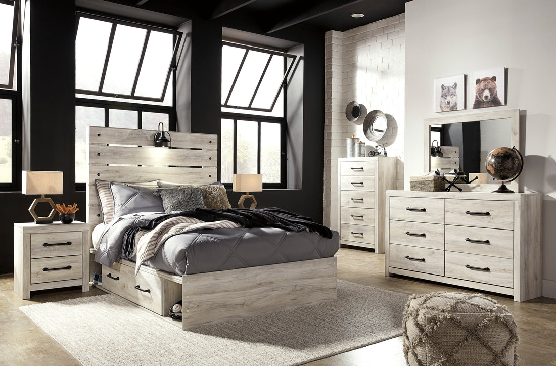 Cambeck Whitewash Double Side Storage Platform Youth Bedroom Set - SET | B192-84 | B192-87 | B192-50(2) | B192-31 | B192-36 | B100-12 - Bien Home Furniture & Electronics