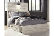 Cambeck Whitewash Full Panel Bed with 2 Storage Drawers - SET | B100-12 | B192-150 | B192-84 | B192-87 - Bien Home Furniture & Electronics