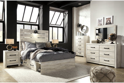 Cambeck Whitewash Full Panel Bed with 2 Storage Drawers - SET | B100-12 | B192-150 | B192-84 | B192-87 - Bien Home Furniture &amp; Electronics
