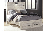Cambeck Whitewash Full Panel Bed with 2 Storage Drawers - SET | B192-84S | B192-86 | B192-87 - Bien Home Furniture & Electronics