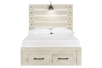 Cambeck Whitewash Full Panel Bed with 2 Storage Drawers - SET | B192-84S | B192-86 | B192-87 - Bien Home Furniture &amp; Electronics