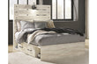 Cambeck Whitewash Full Panel Bed with 4 Storage Drawers - SET | B100-12 | B192-50(2) | B192-84 | B192-87 - Bien Home Furniture & Electronics