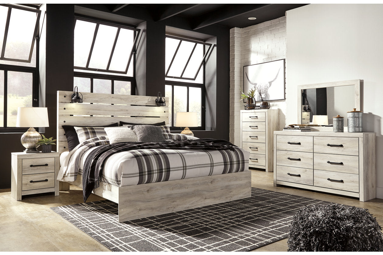 Cambeck Whitewash King Panel Bed - SET | B192-56 | B192-58 | B192-97 - Bien Home Furniture &amp; Electronics