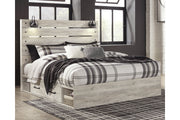 Cambeck Whitewash King Panel Bed with 2 Storage Drawers - SET | B100-14 | B192-160 | B192-56 | B192-58 - Bien Home Furniture & Electronics