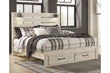 Cambeck Whitewash King Panel Bed with 2 Storage Drawers - SET | B192-56S | B192-58 | B192-97 - Bien Home Furniture & Electronics
