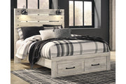 Cambeck Whitewash Queen Panel Bed with 2 Storage Drawers - SET | B192-54S | B192-57 | B192-96 - Bien Home Furniture & Electronics
