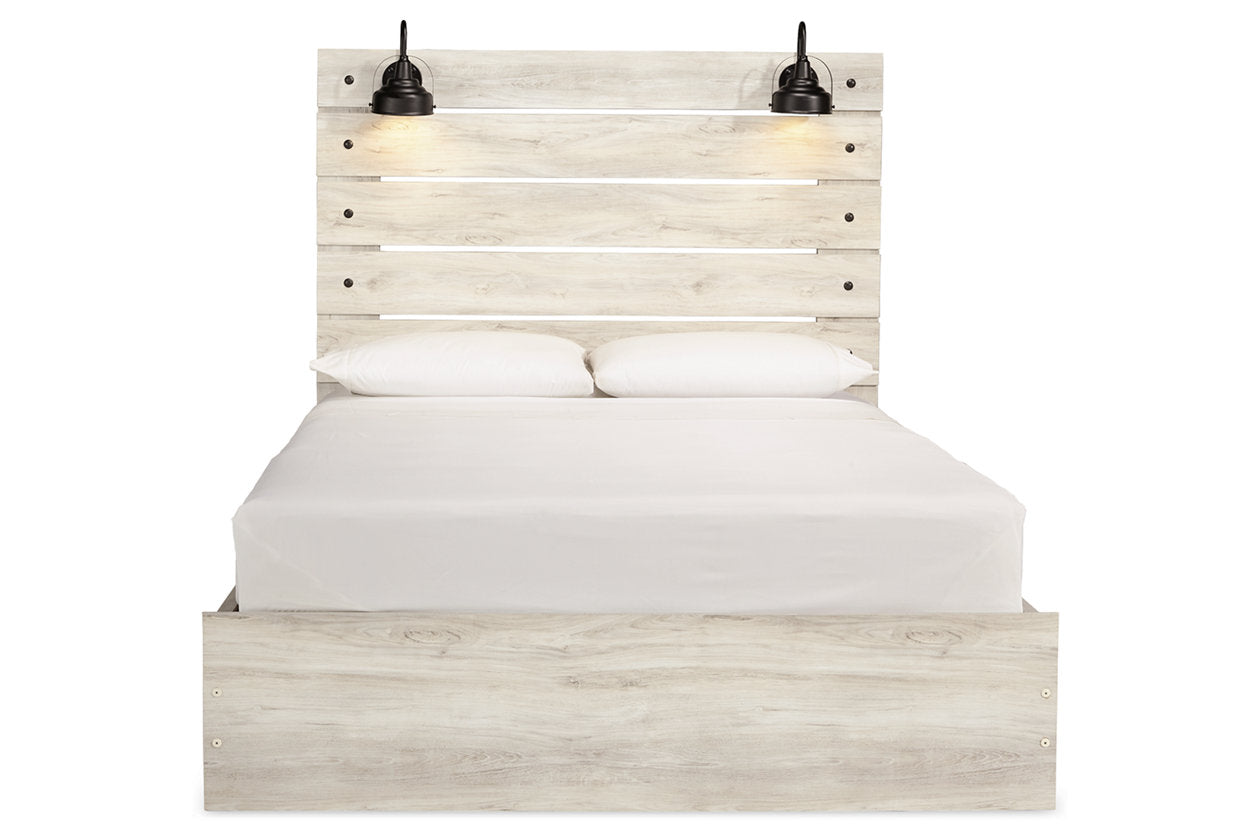 Cambeck Whitewash Queen Panel Bed with 4 Storage Drawers - SET | B100-13 | B192-54 | B192-57 | B192-60(2) - Bien Home Furniture &amp; Electronics