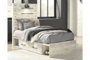 Cambeck Whitewash Twin Panel Bed with 4 Storage Drawers - SET | B100-11 | B192-50(2) | B192-52 | B192-53 - Bien Home Furniture & Electronics