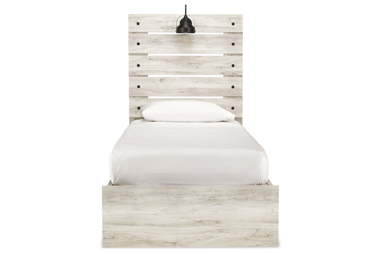 Cambeck Whitewash Twin Panel Bed with 4 Storage Drawers - SET | B100-11 | B192-50(2) | B192-52 | B192-53 - Bien Home Furniture &amp; Electronics
