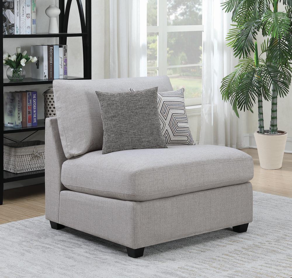 Cambria Gray Upholstered Armless Chair - 551511 - Bien Home Furniture &amp; Electronics