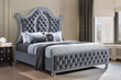 Cameo Gray King Upholstered Panel Bed - SET | B2100-K-HB | B2100-K-FB | B2100-KQ-RAIL | B2100-KQ-HBLEG - Bien Home Furniture & Electronics