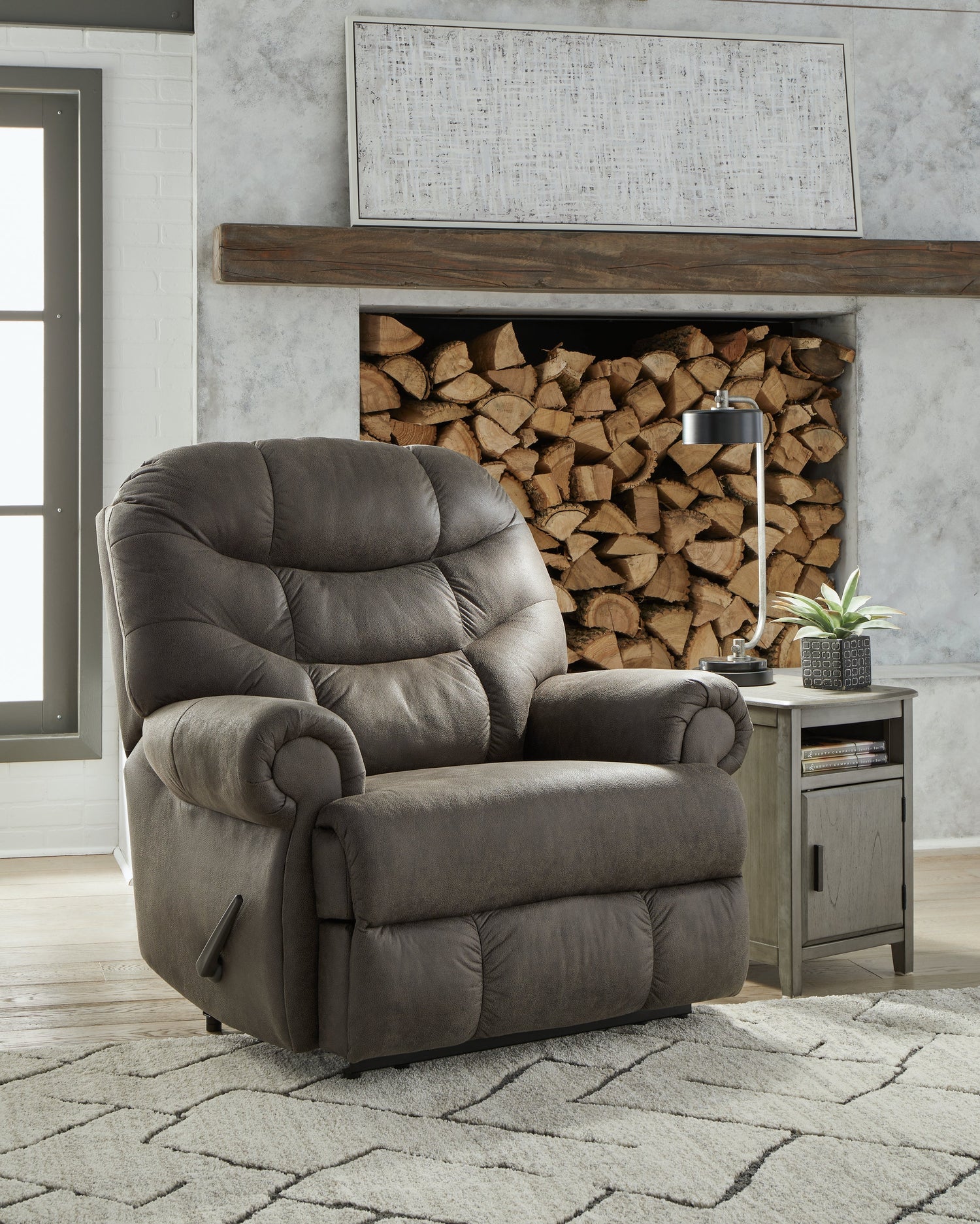 Camera Time Gunmetal Recliner - 6570729 - Bien Home Furniture &amp; Electronics