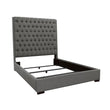 Camille Eastern King Button Tufted Bed Gray - 300621KE - Bien Home Furniture & Electronics
