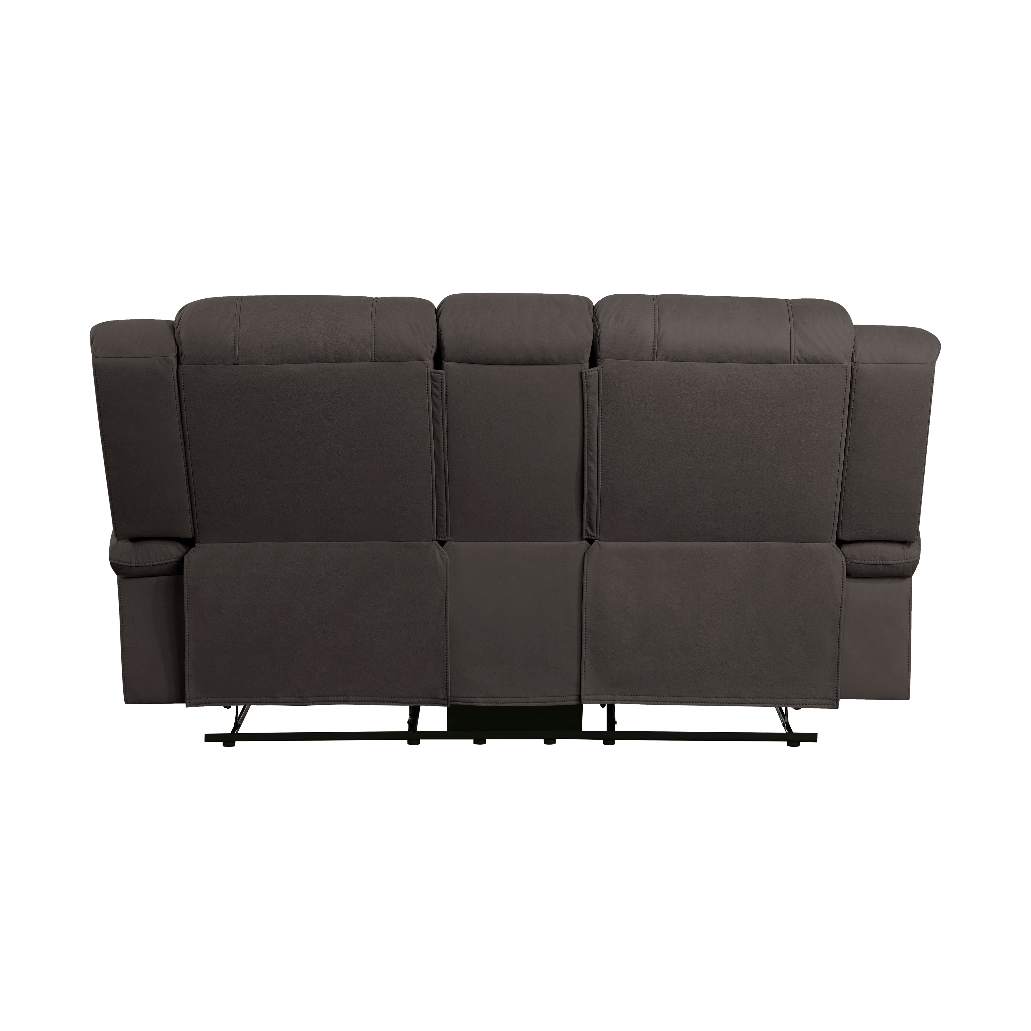 Camryn Chocolate Double Reclining Loveseat with Center Console - 9207CHC-2 - Bien Home Furniture &amp; Electronics