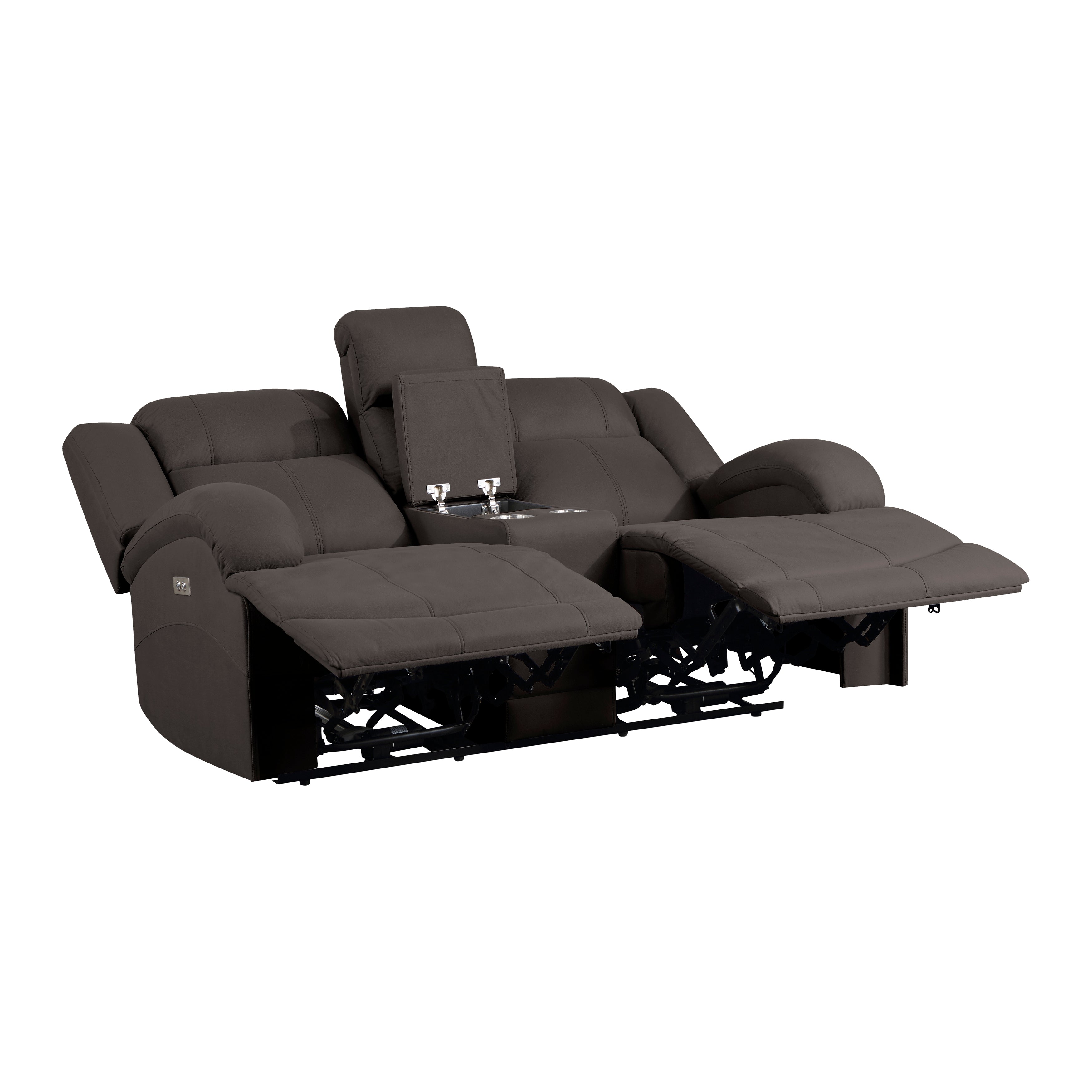 Camryn Chocolate Power Double Reclining Loveseat - 9207CHC-2PW - Bien Home Furniture &amp; Electronics