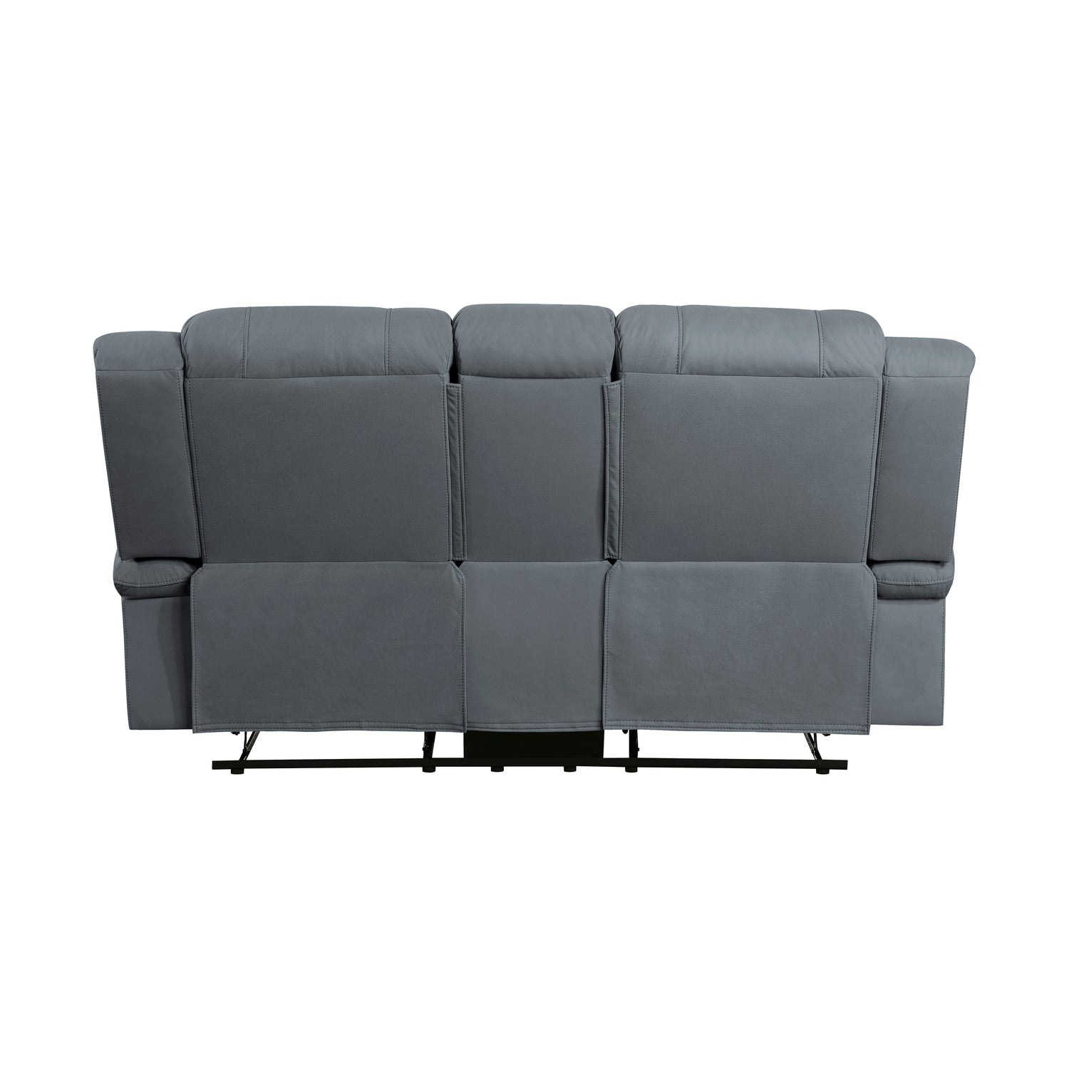 Camryn Graphite Blue Double Reclining Loveseat with Center Console - 9207GPB-2 - Bien Home Furniture &amp; Electronics