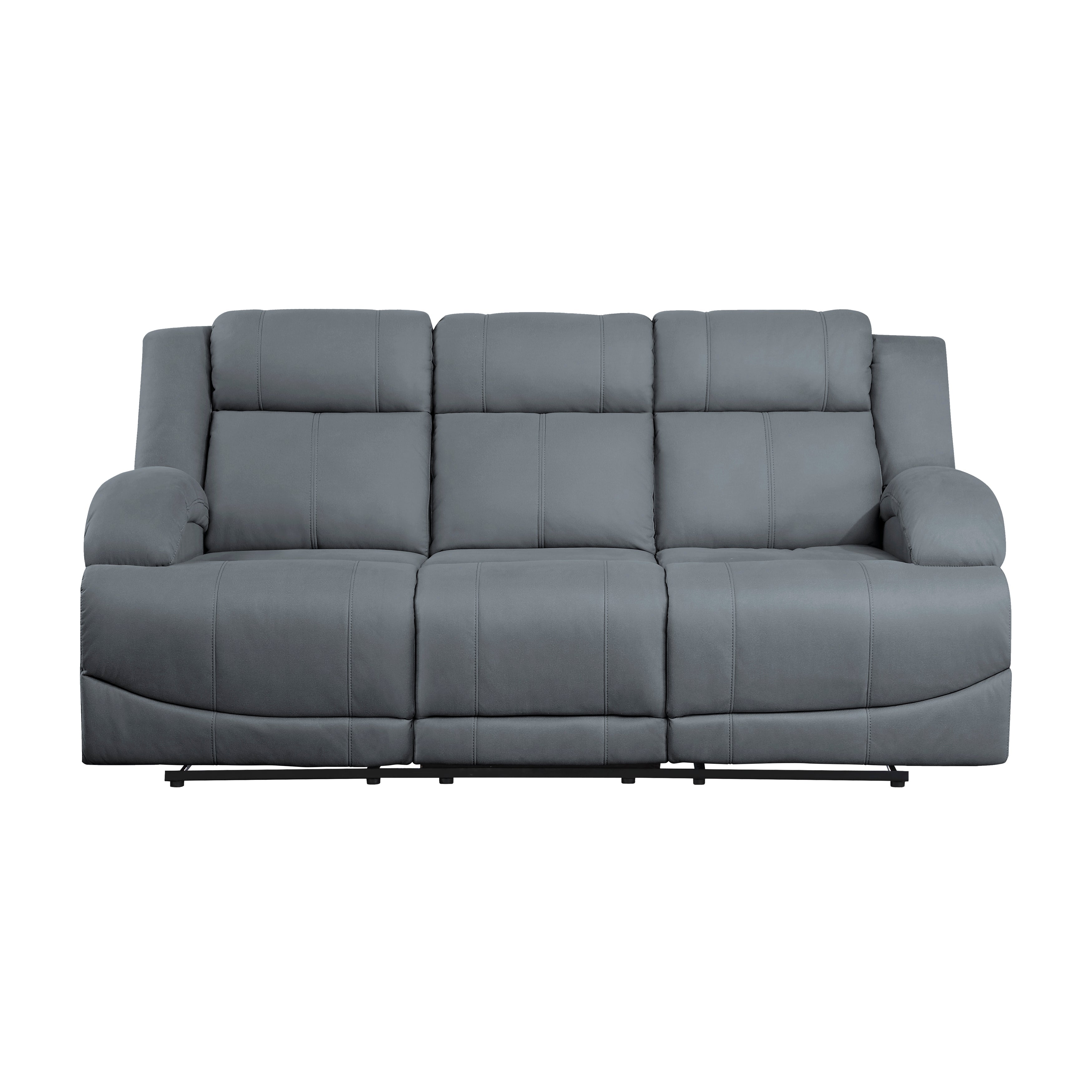 Camryn Graphite Blue Double Reclining Sofa - 9207GPB-3 - Bien Home Furniture &amp; Electronics