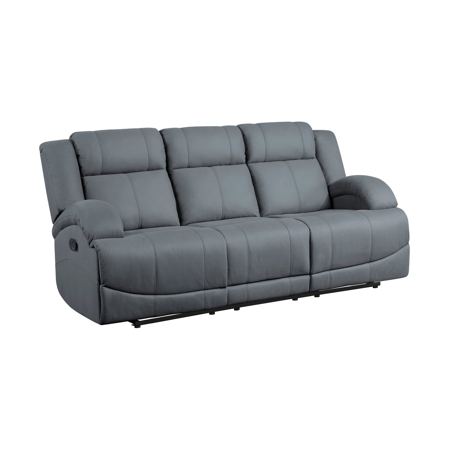 Camryn Graphite Blue Double Reclining Sofa - 9207GPB-3 - Bien Home Furniture &amp; Electronics