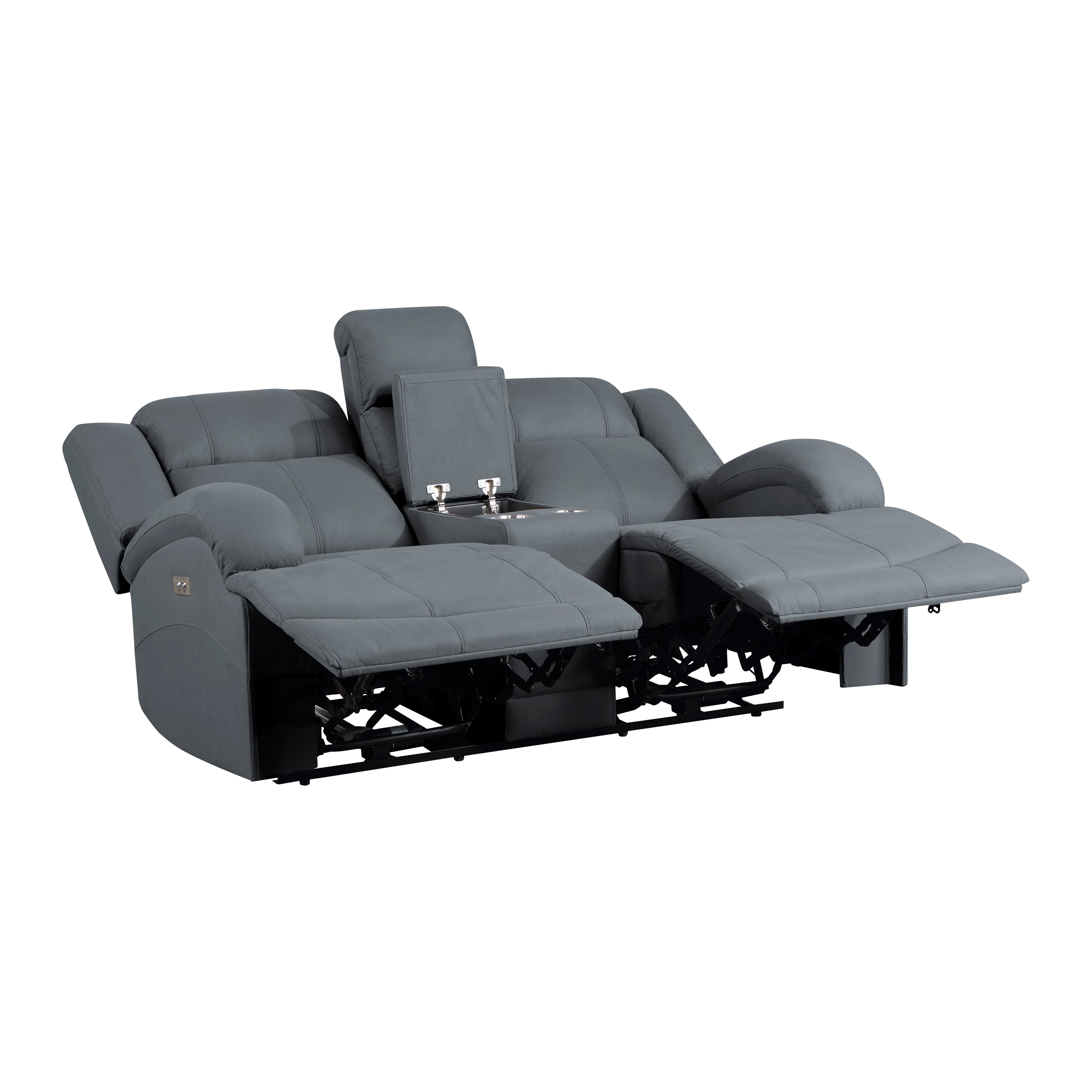 Camryn Graphite Blue Power Double Reclining Loveseat - 9207GPB-2PW - Bien Home Furniture &amp; Electronics