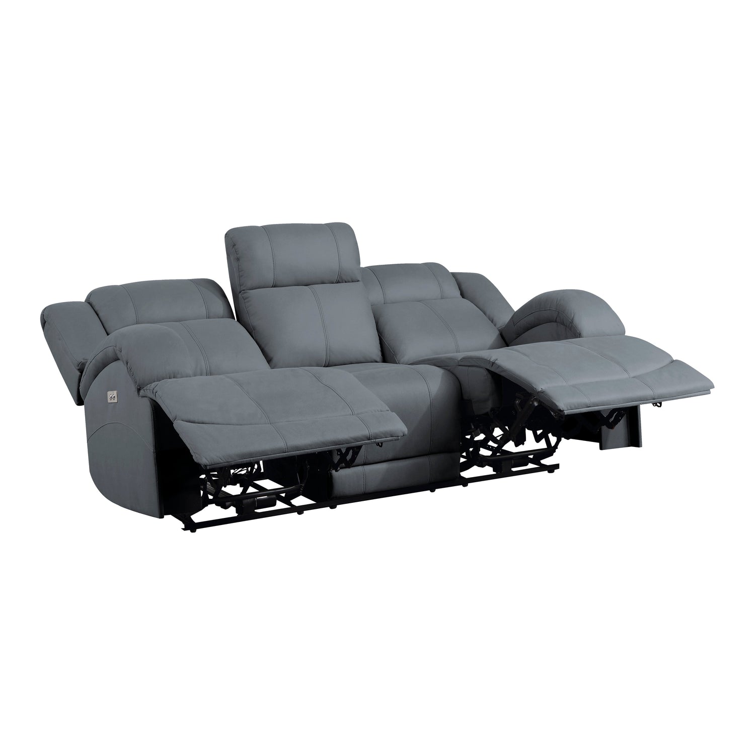 Camryn Graphite Blue Power Double Reclining Sofa - 9207GPB-3PW - Bien Home Furniture &amp; Electronics