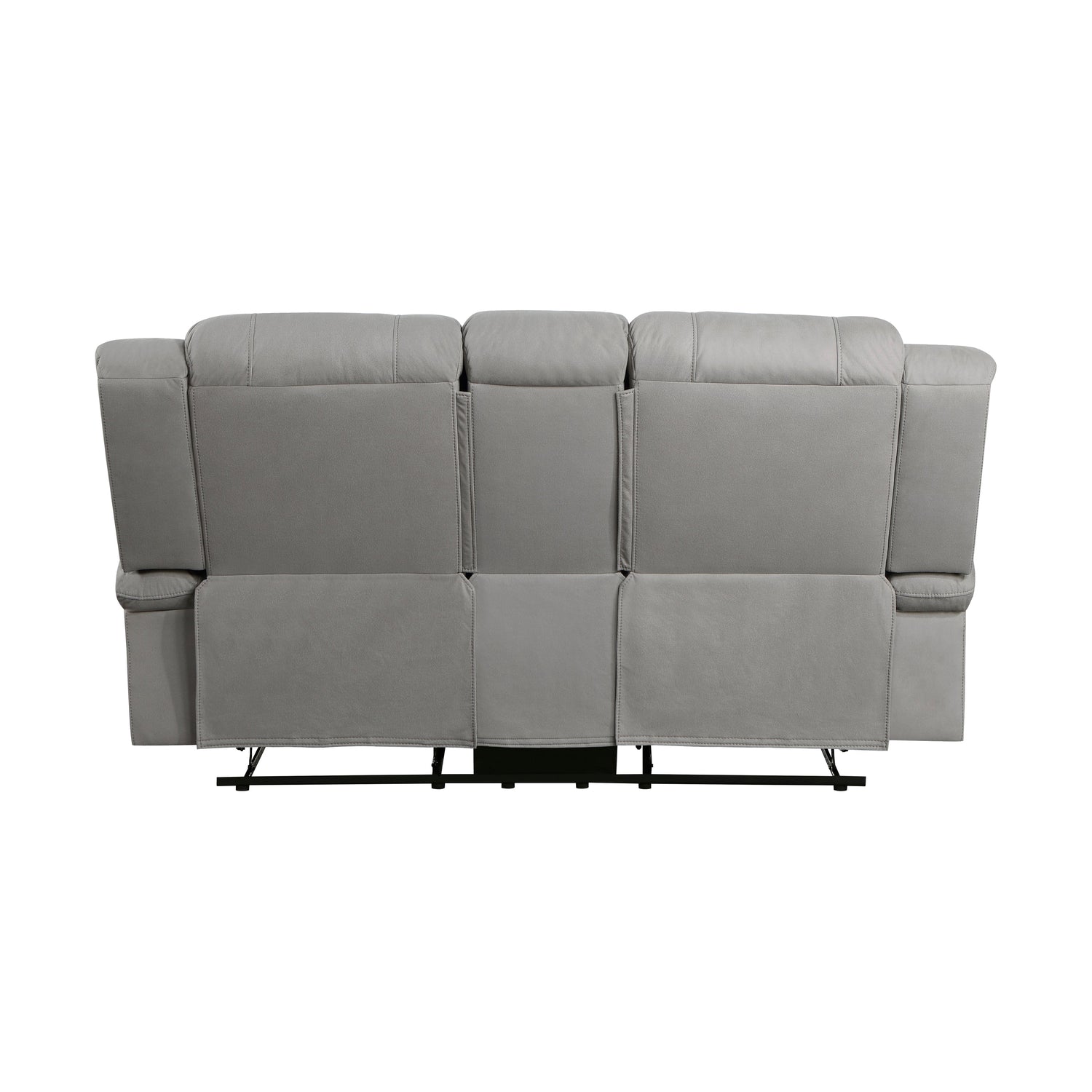 Camryn Gray Double Reclining Loveseat with Center Console - 9207GRY-2 - Bien Home Furniture &amp; Electronics