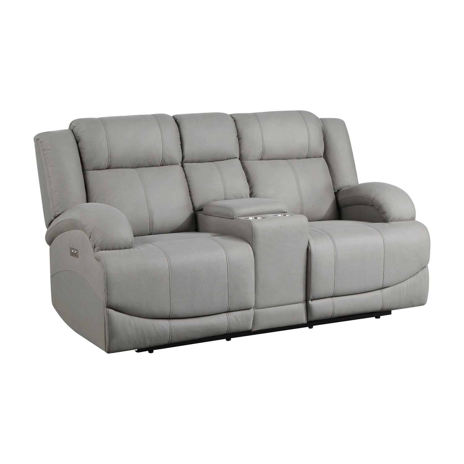 Camryn Gray Power Double Reclining Loveseat - 9207GRY-2PW - Bien Home Furniture &amp; Electronics